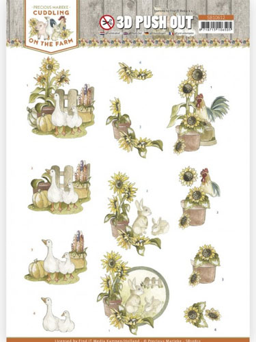 3-D push out cuddling on the farm - goose