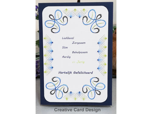 kaart waaiers blauw hartelijk gefeliciteerd Creative Card Design / De Daver Hobby & Creative
