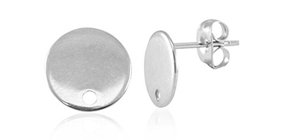 stainless steel oorsteker plaatje 10mm + oogje