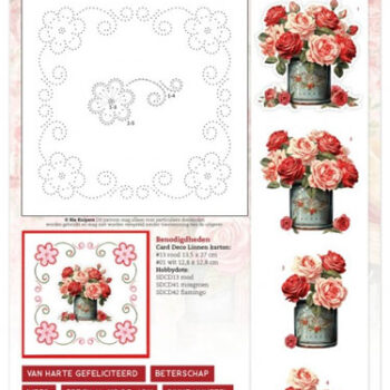 3-D Stitch & Do sheet Red roses 1