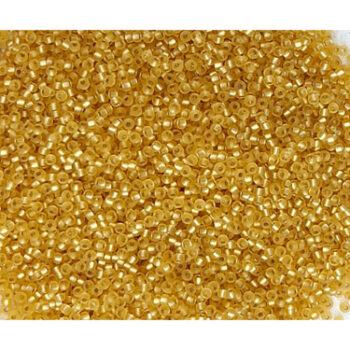 Miyuki rocaille 11/0 frosted goldlined crystal 164 gram